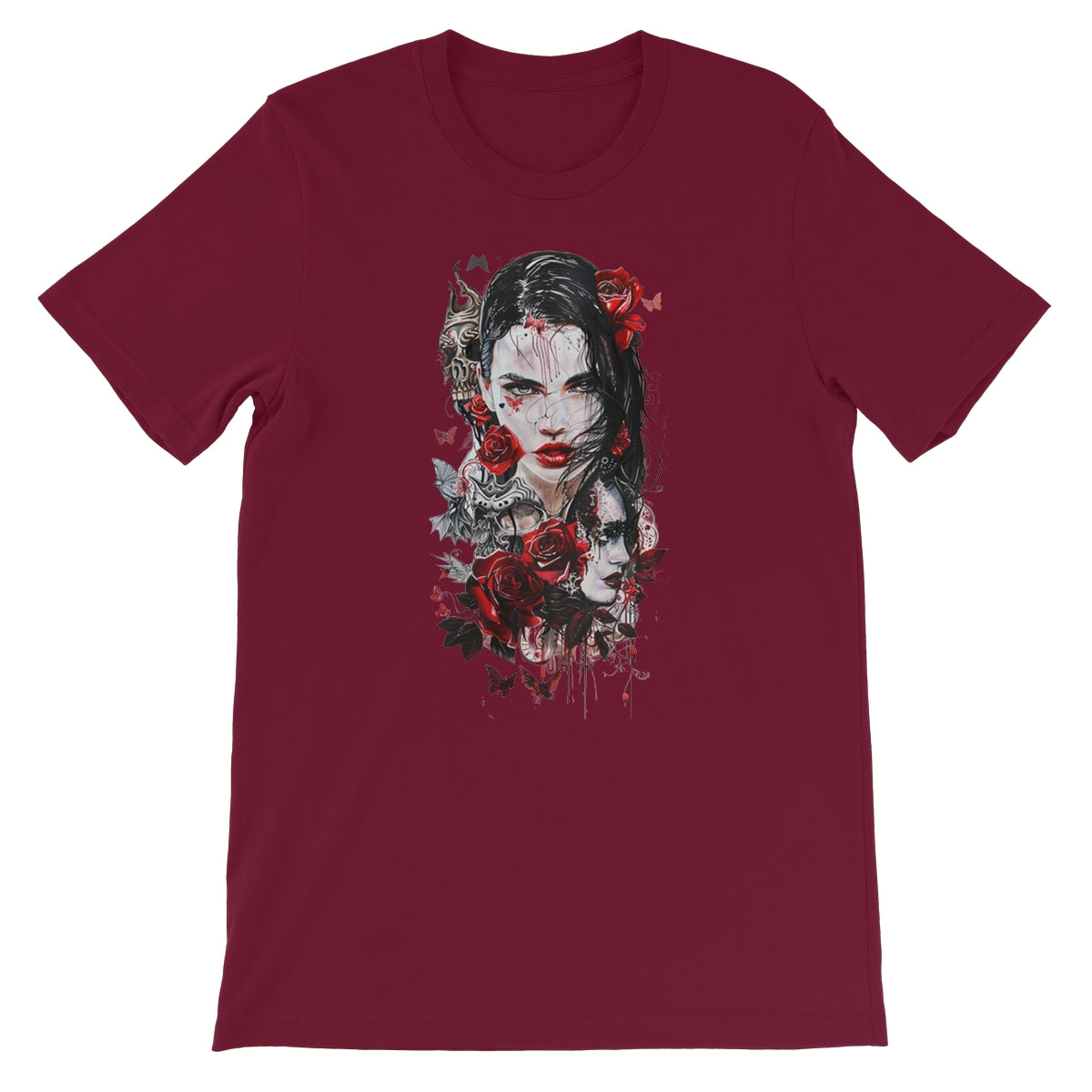 Lady of the Dead - Dia de los muertos - Halloween Unisex Short Sleeve T-Shirt Apparel Prodigi S Maroon 