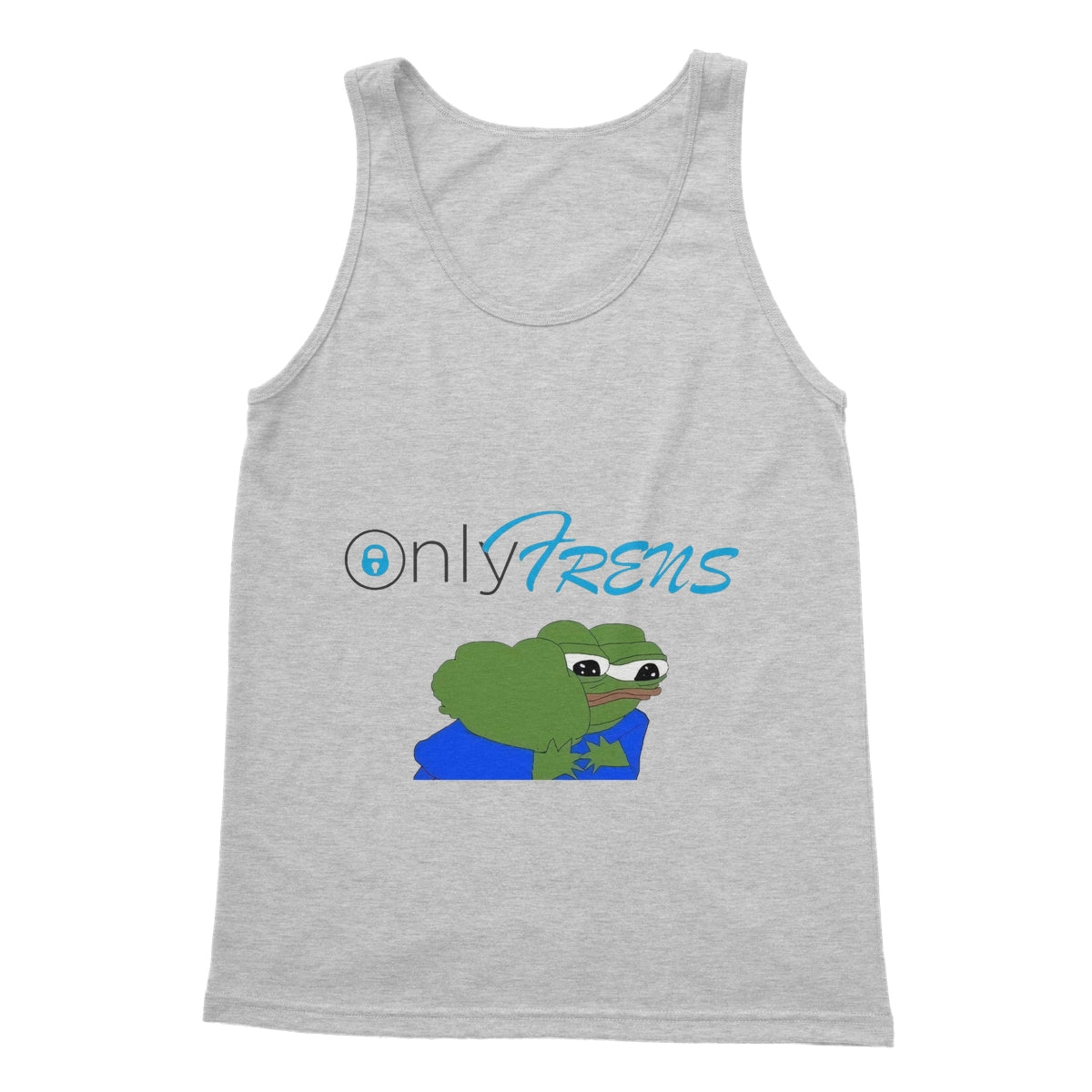 ONLY FRENS - GM PEPE FROG Softstyle Tank Top Apparel Prodigi S Sports Grey