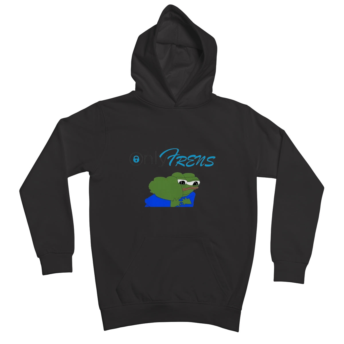 ONLY FRENS - GM PEPE FROG Kids Hoodie Apparel Prodigi XS Charcoal