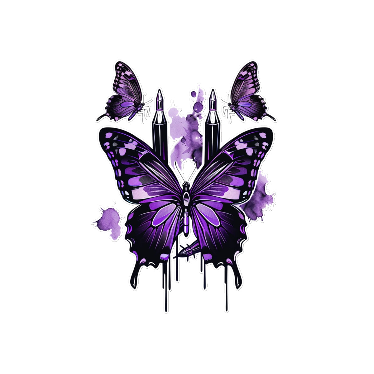 Butterflies & Bullets Butterfly Tattoo (Temporary) Tattoos Prodigi 8"x8"  