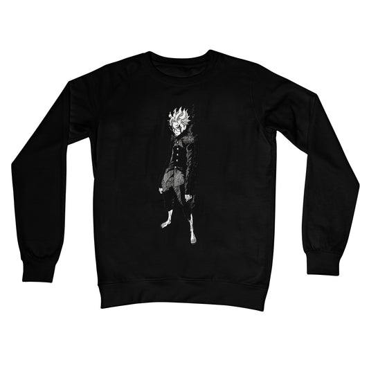 Dandadan: Turbo Granny Transformation Black & White Crew Neck Sweatshirt Apparel Prodigi S Jet Black