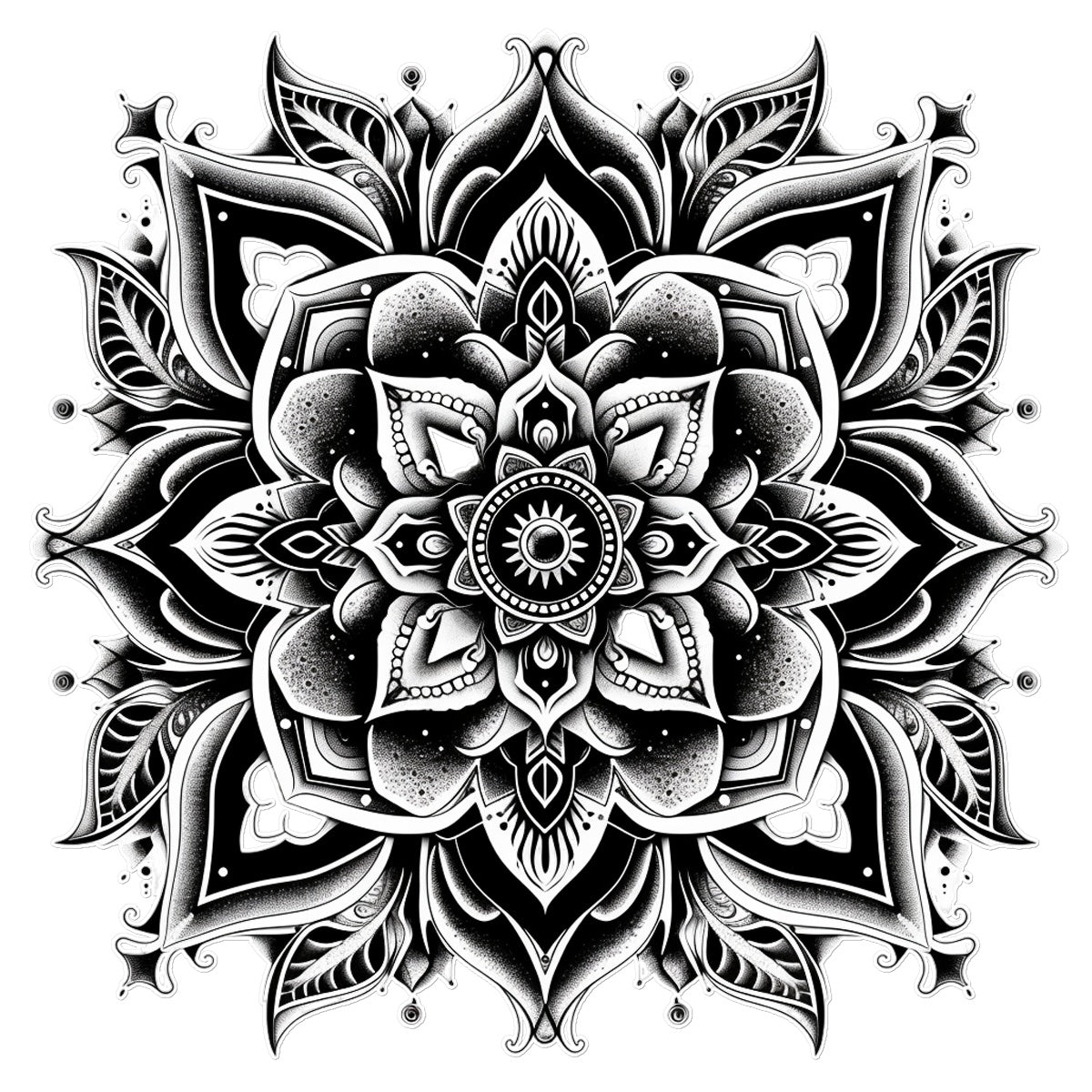 Symmetrical Pattern 5 Temporary Tattoo Tattoos Prodigi 12"x12"  