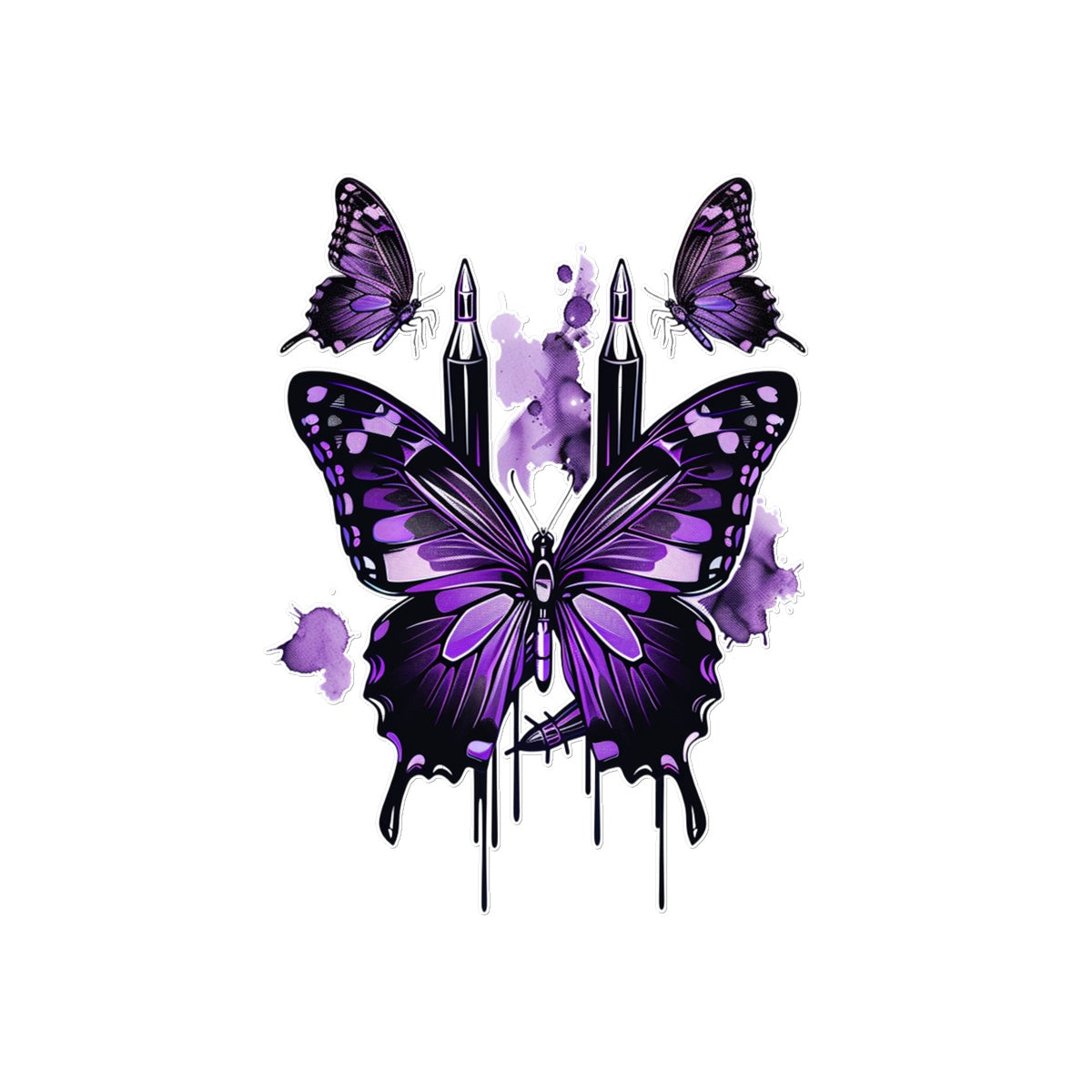 Butterflies & Bullets Butterfly Tattoo (Temporary) Tattoos Prodigi 4"x6"  