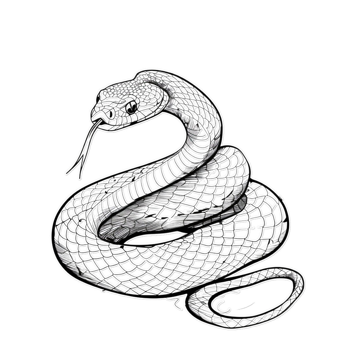 Snake Doodle Temporary Tattoo Tattoos Prodigi 12"x12"  