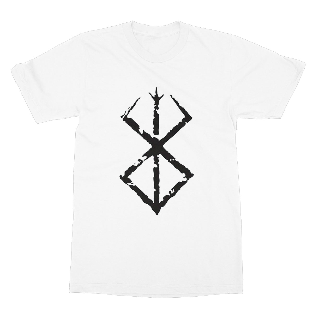 Black Berserk Brand of Sacrifice Softstyle T-Shirt Apparel Prodigi S White 