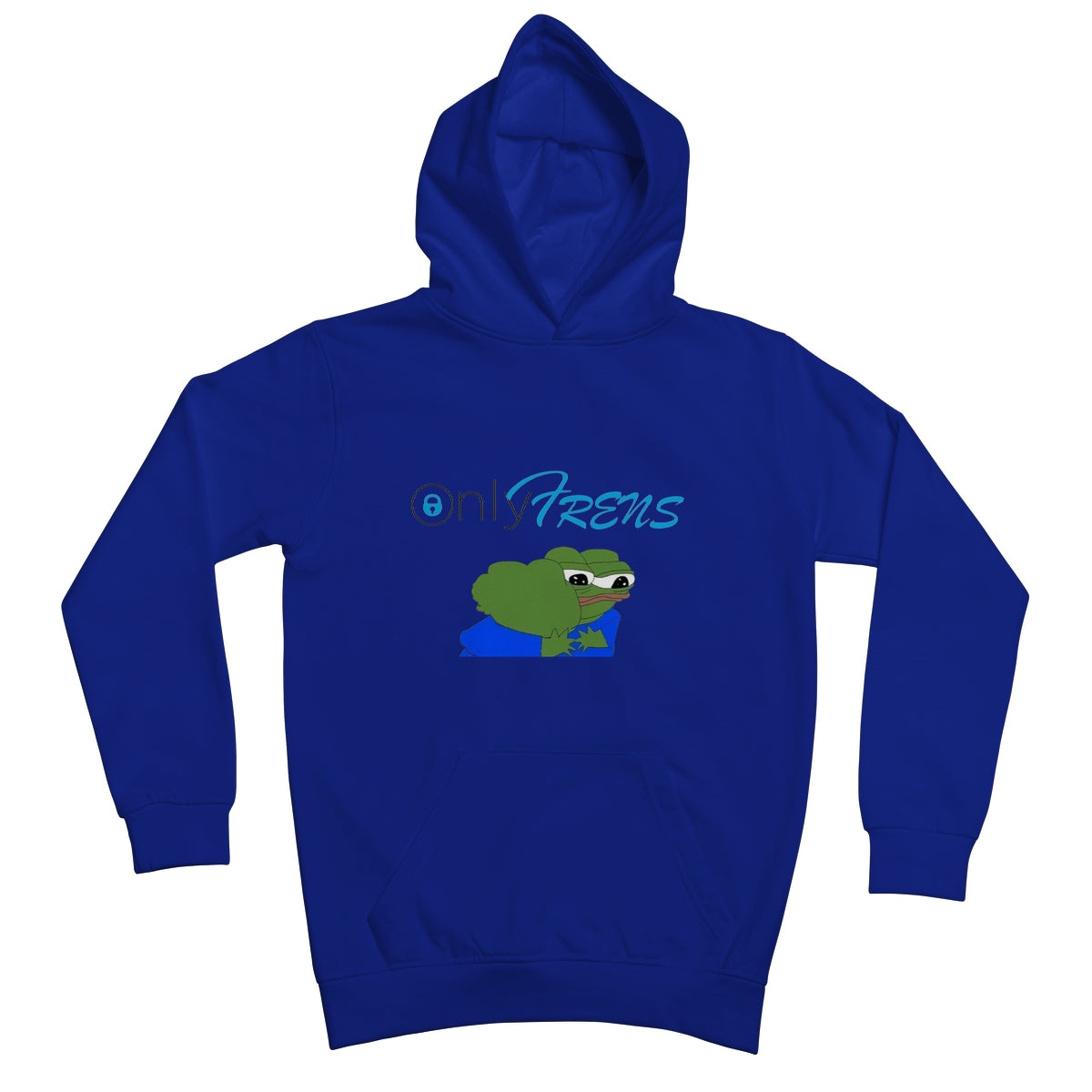 ONLY FRENS - GM PEPE FROG Kids Hoodie Apparel Prodigi XS Royal Blue