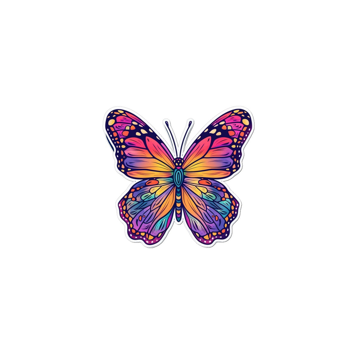 Rainbow  Butterfly Tattoo (Temporary) Tattoos Prodigi 2"x3"  