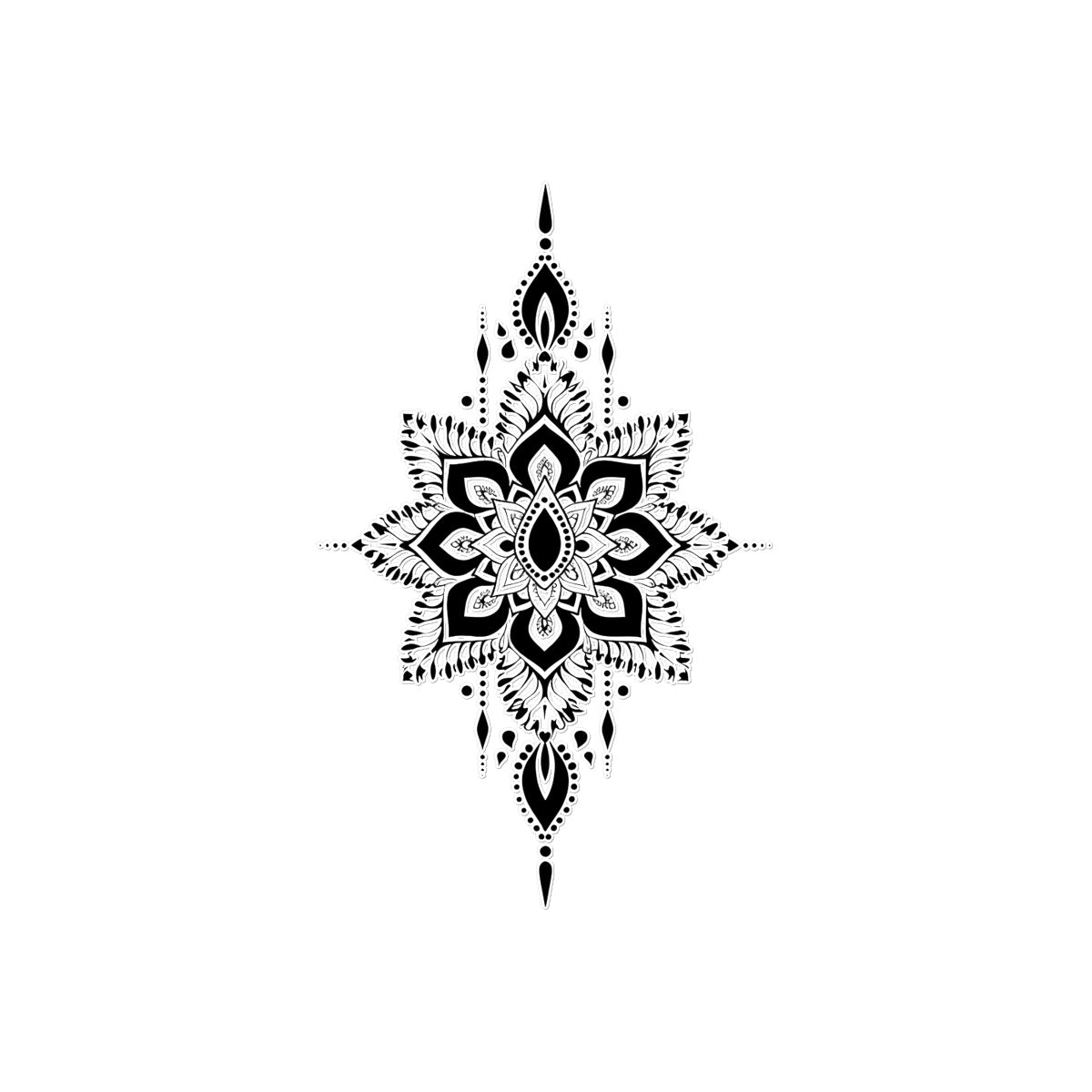 Symmetrical Pattern 4 Temporary Tattoo Tattoos Prodigi 4"x6"  