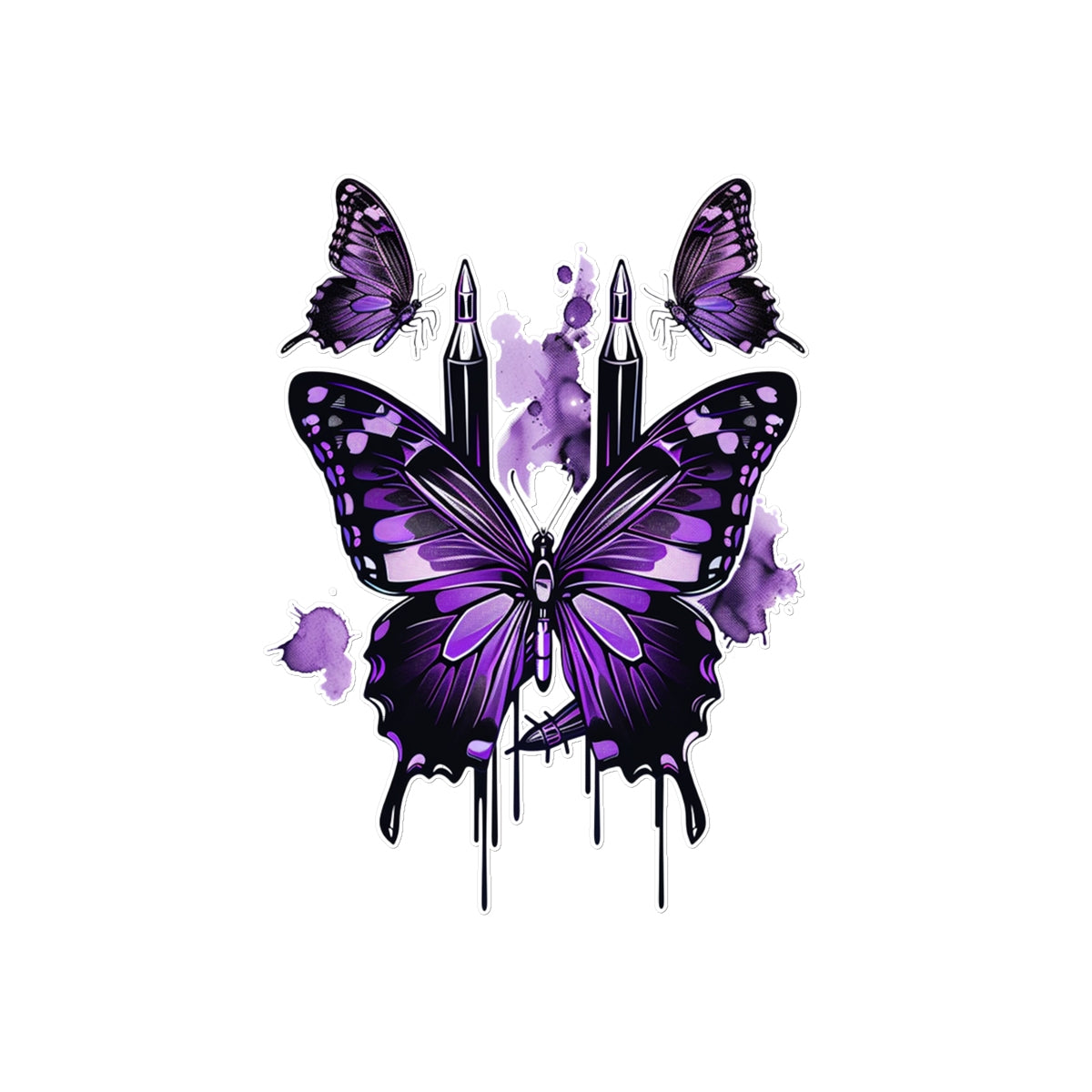 Butterflies & Bullets Butterfly Tattoo (Temporary) Tattoos Prodigi 12"x12"  