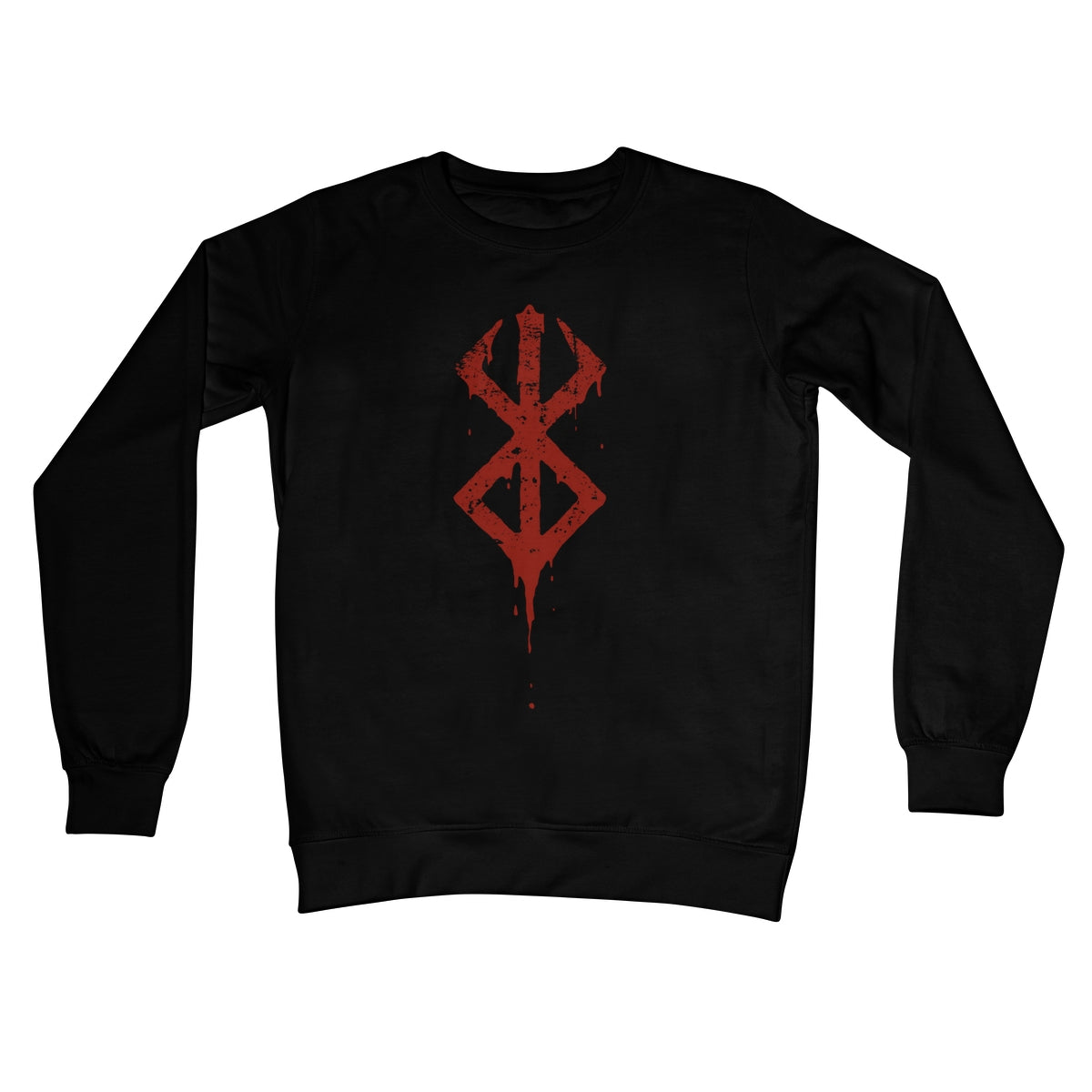 Red Blood Brand of Sacrifice - Berserk Crew Neck Sweatshirt Apparel Prodigi S Jet Black 