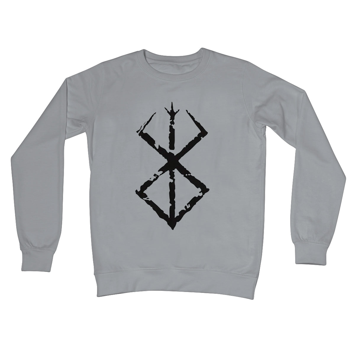 Black Berserk Brand of Sacrifice Crew Neck Sweatshirt Apparel Prodigi S Steel Grey 