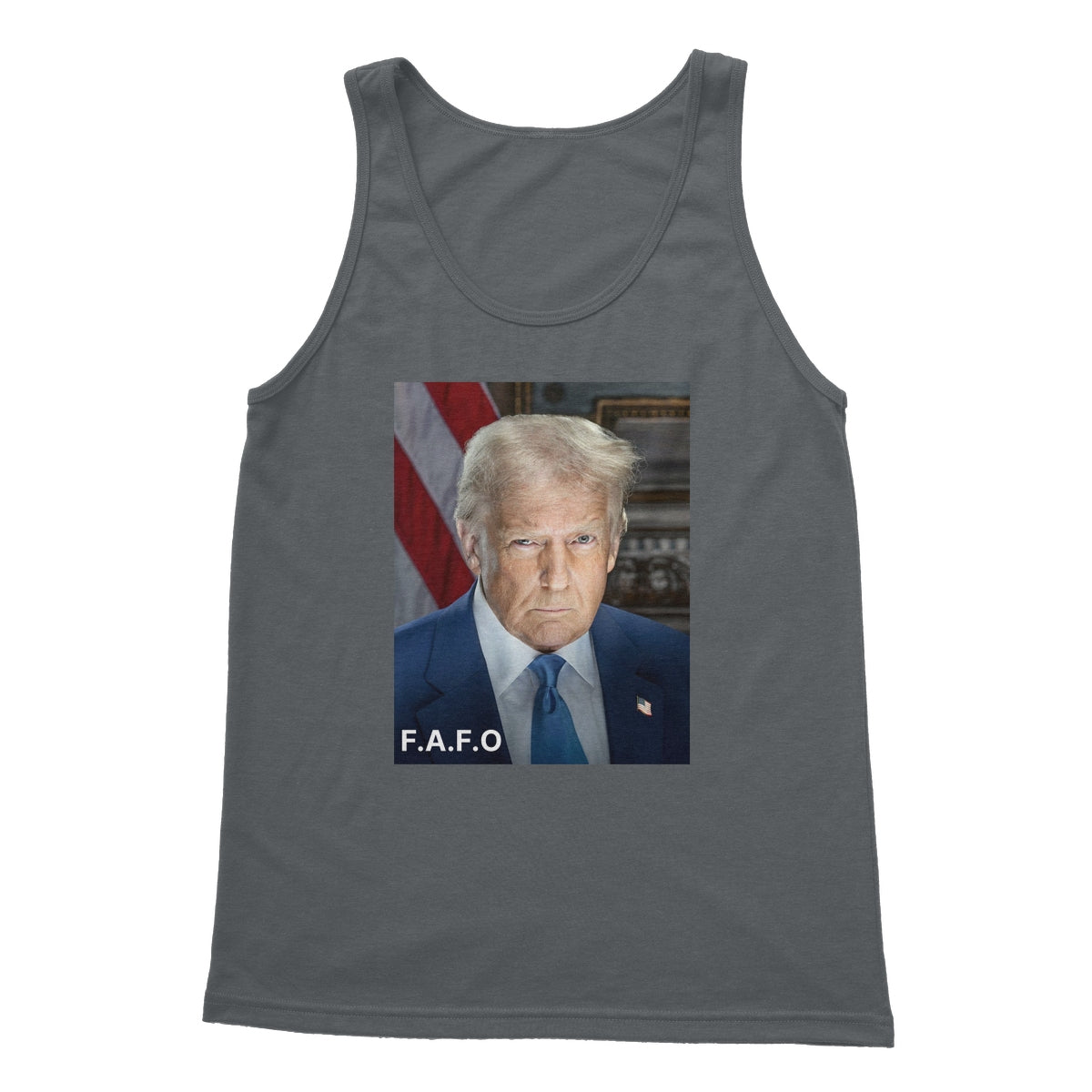 DONALD TRUMP - FAFO Softstyle Tank Top Apparel Prodigi S Charcoal