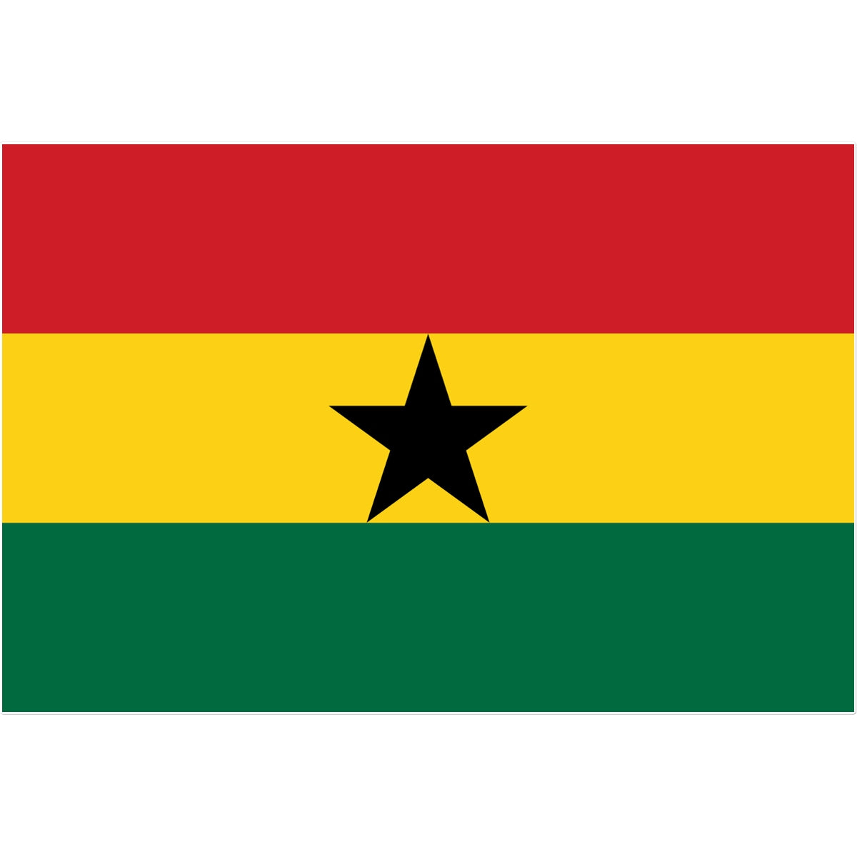 Ghana Flag Tattoo (Temporary) Tattoos Prodigi 12"x12"  