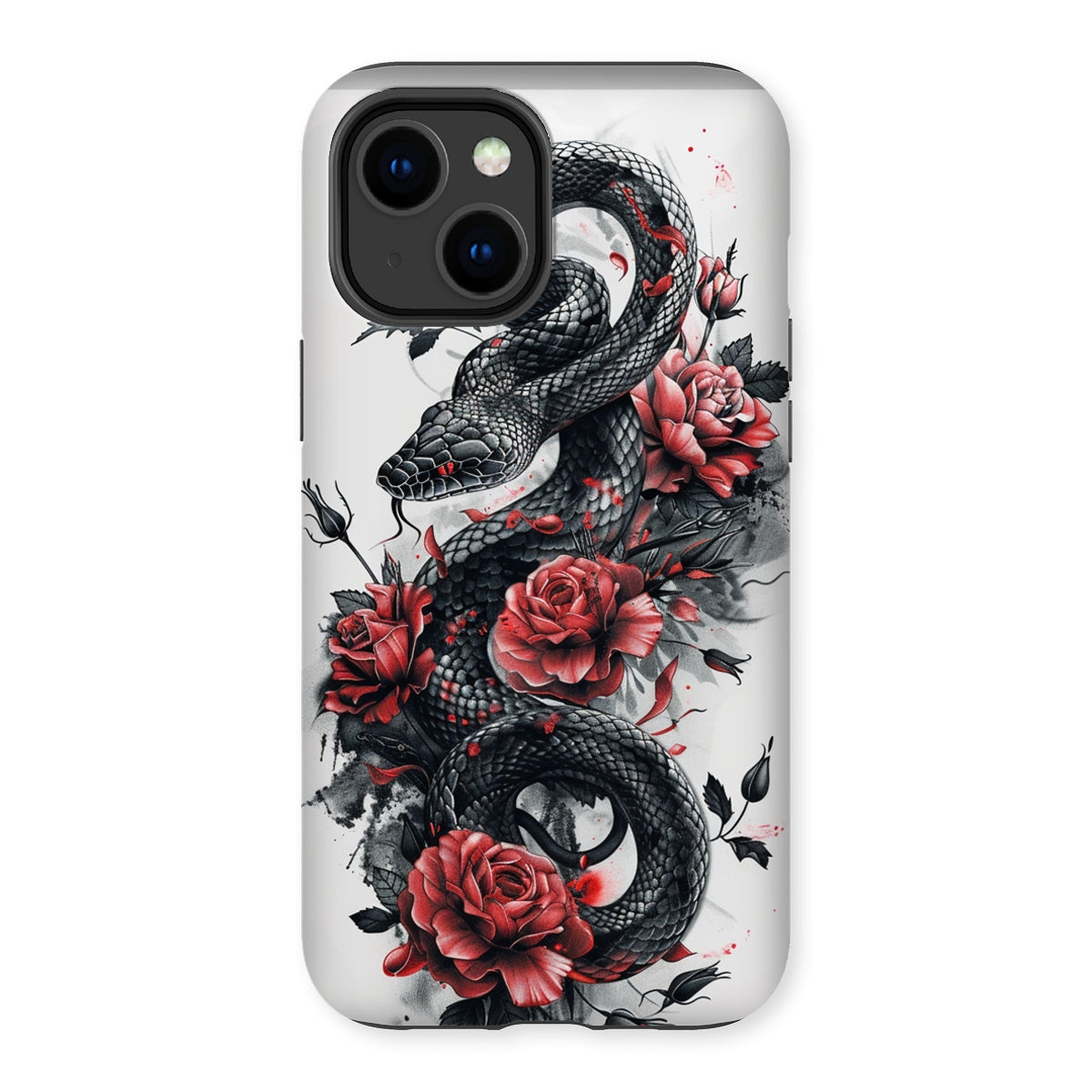 Snake & Roses  Tough Phone Case Phone & Tablet Cases Prodigi iPhone 14 Plus Gloss 