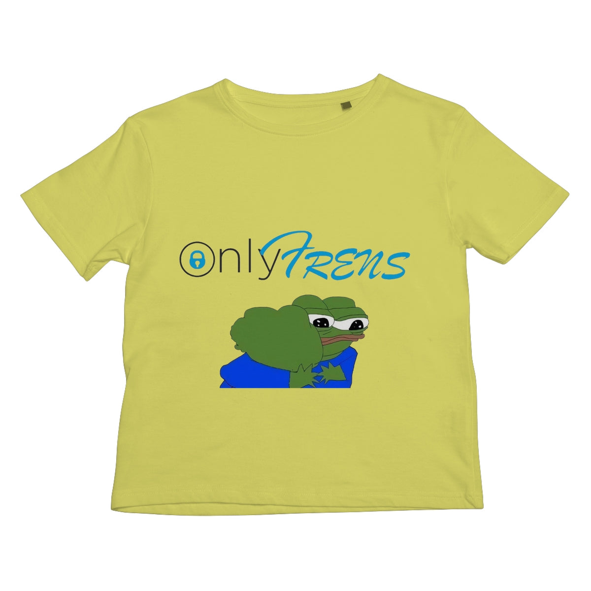 ONLY FRENS - GM PEPE FROG Kids T-Shirt Apparel Prodigi XS Cornsilk