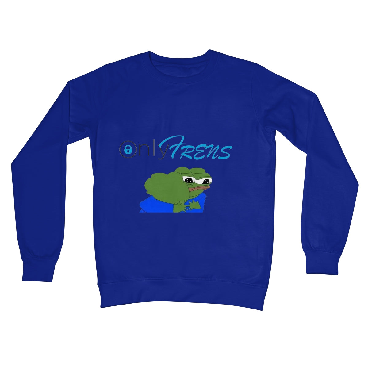 ONLY FRENS - GM PEPE FROG Crew Neck Sweatshirt Apparel Prodigi S Royal