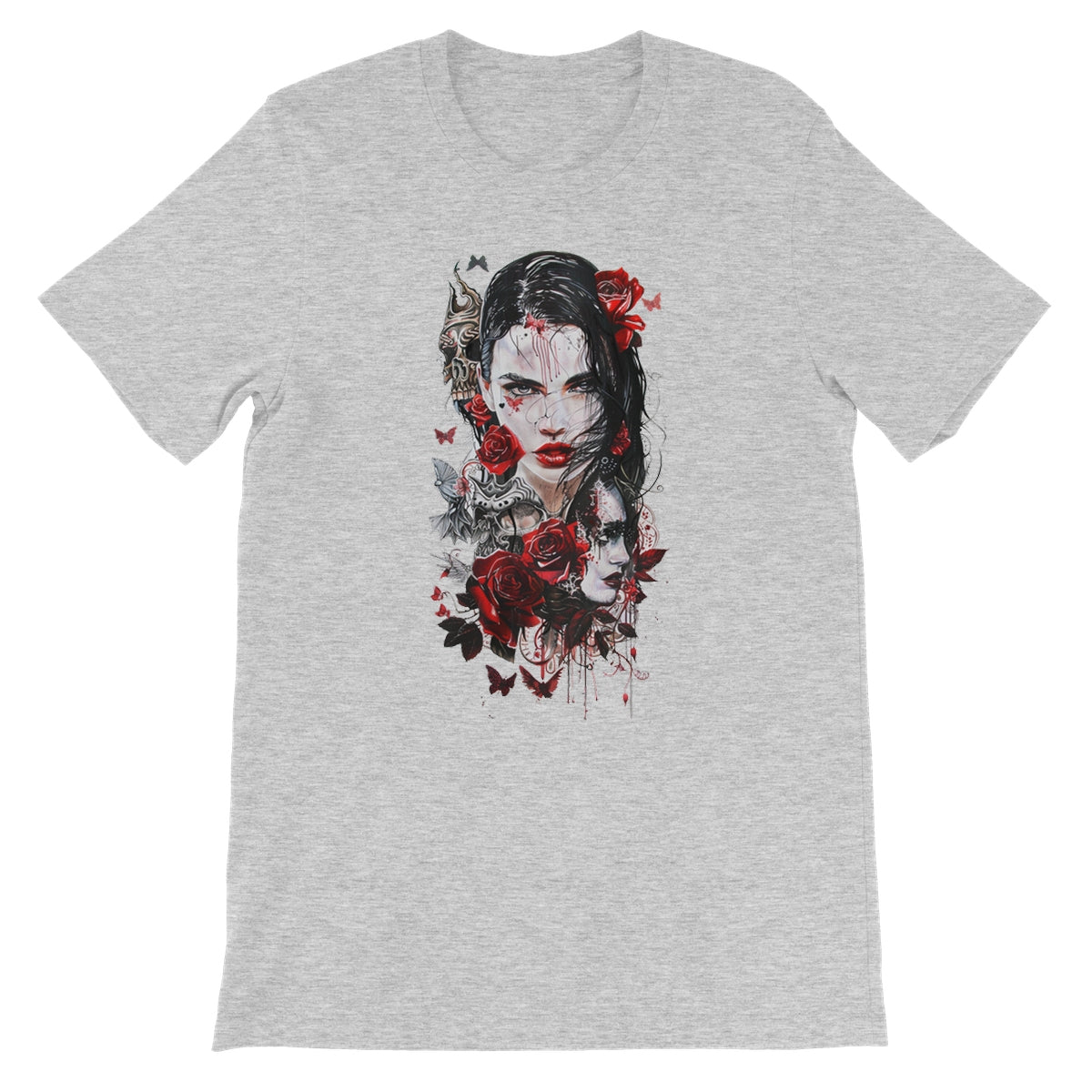 Lady of the Dead - Dia de los muertos - Halloween Unisex Short Sleeve T-Shirt Apparel Prodigi S Athletic Heather 