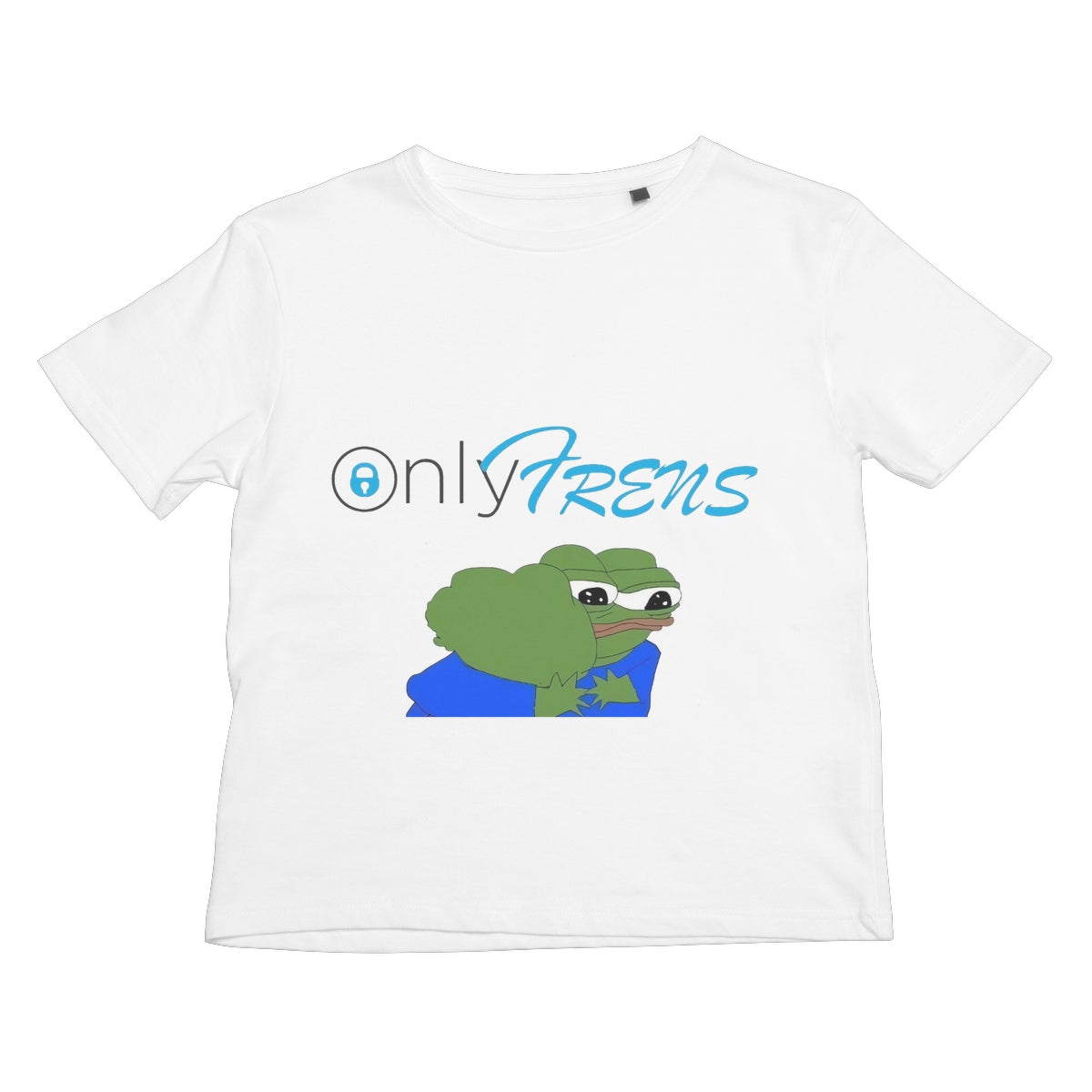 ONLY FRENS - GM PEPE FROG Kids T-Shirt Apparel Prodigi XS White