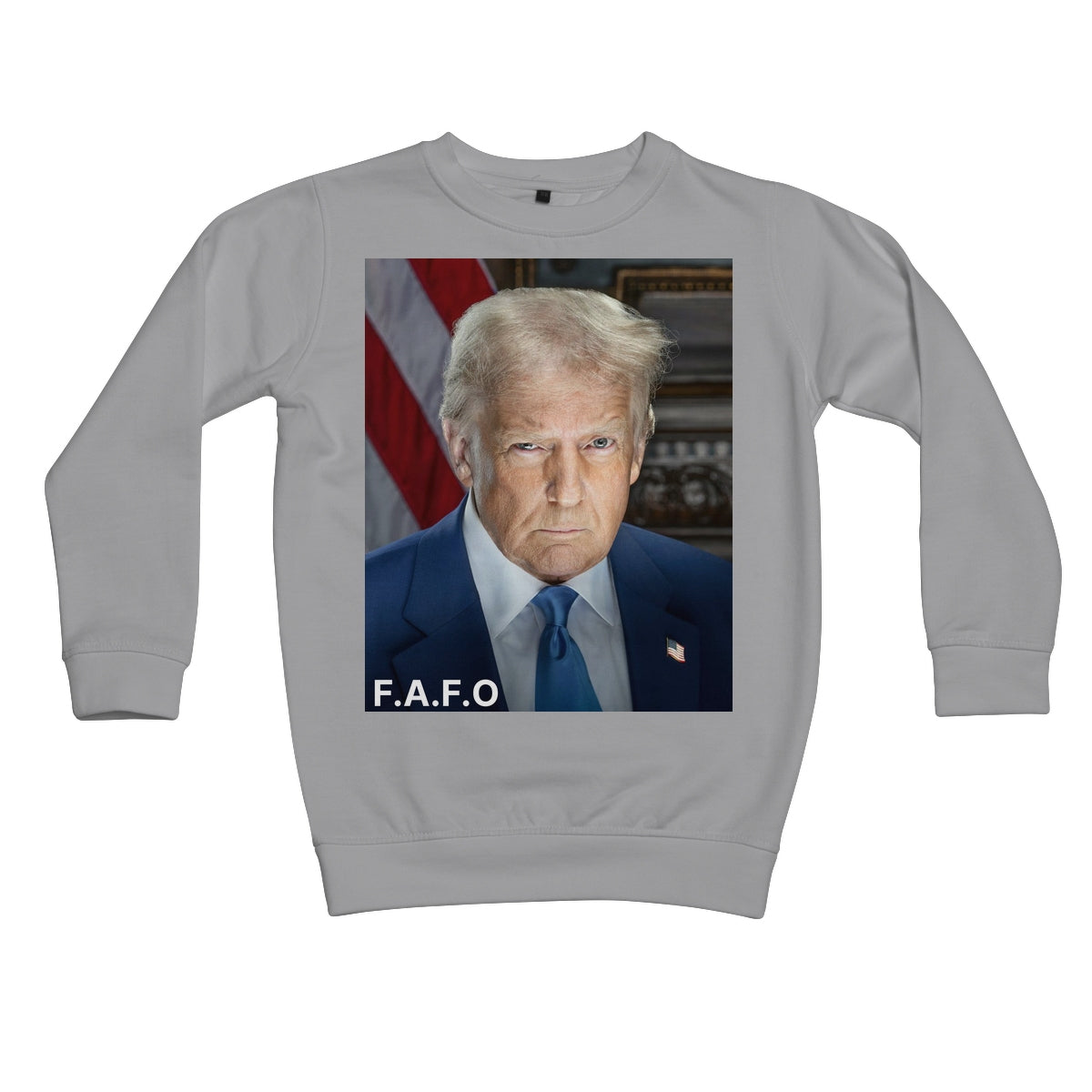 DONALD TRUMP - FAFO Kids Sweatshirt Apparel Prodigi XS Heather Grey