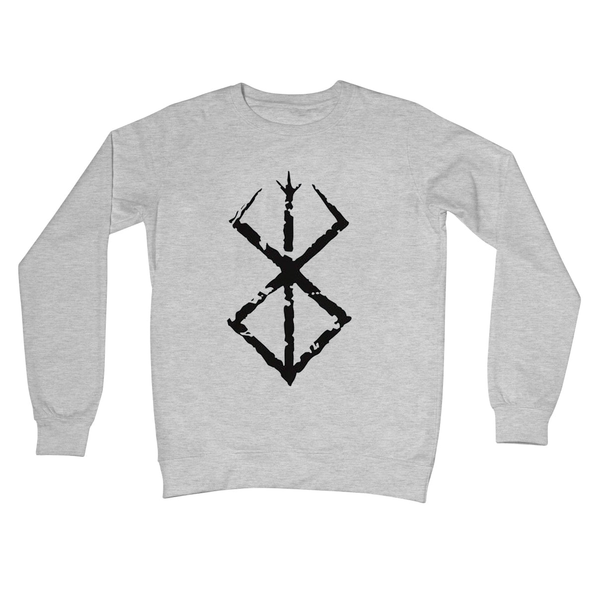 Black Berserk Brand of Sacrifice Crew Neck Sweatshirt Apparel Prodigi S Heather Grey 