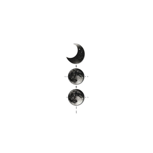 Moon Phase 3 Temporary Tattoo Tattoos Prodigi 2"x3"  