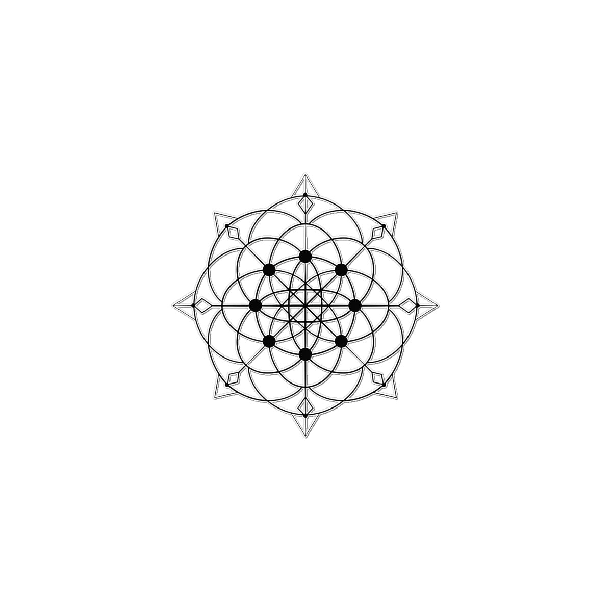 Sacred Geometry Temporary Tattoo Tattoos Prodigi 2"x3"  