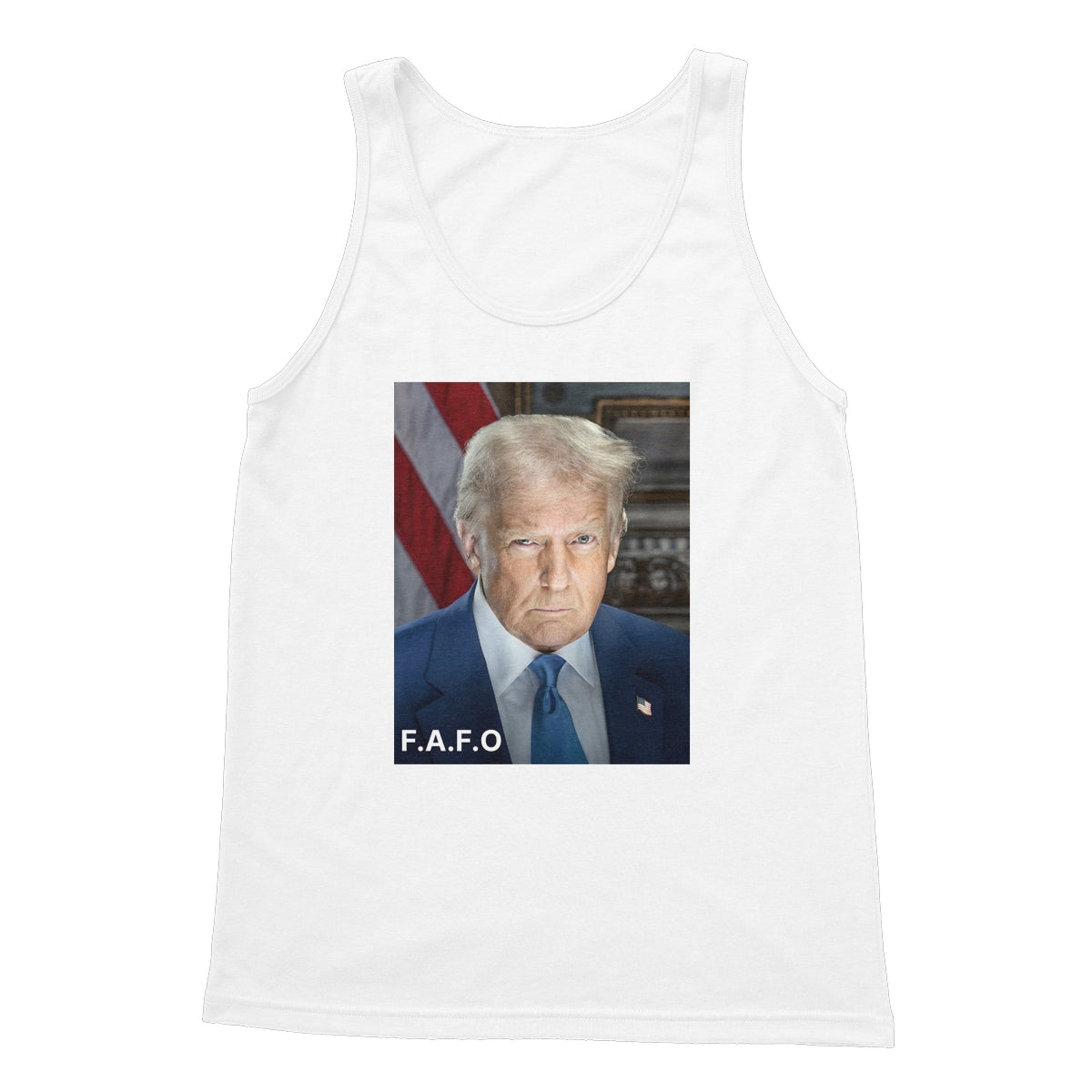 DONALD TRUMP - FAFO Softstyle Tank Top Apparel Prodigi S White