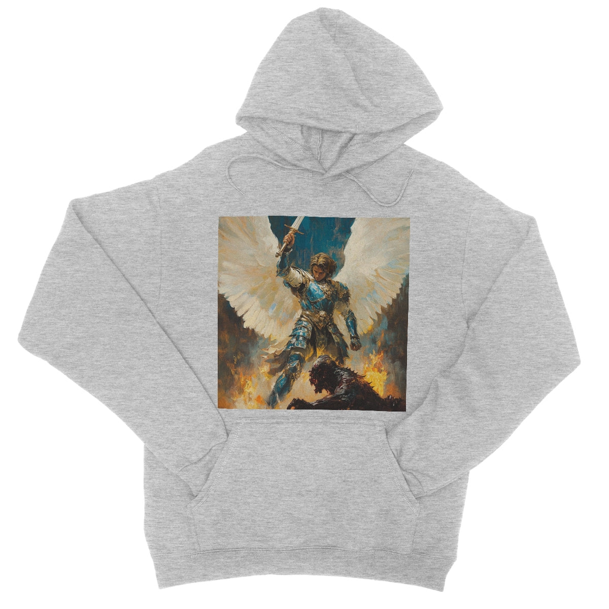 Angelic Defender College Hoodie Apparel Prodigi XS Heather Grey