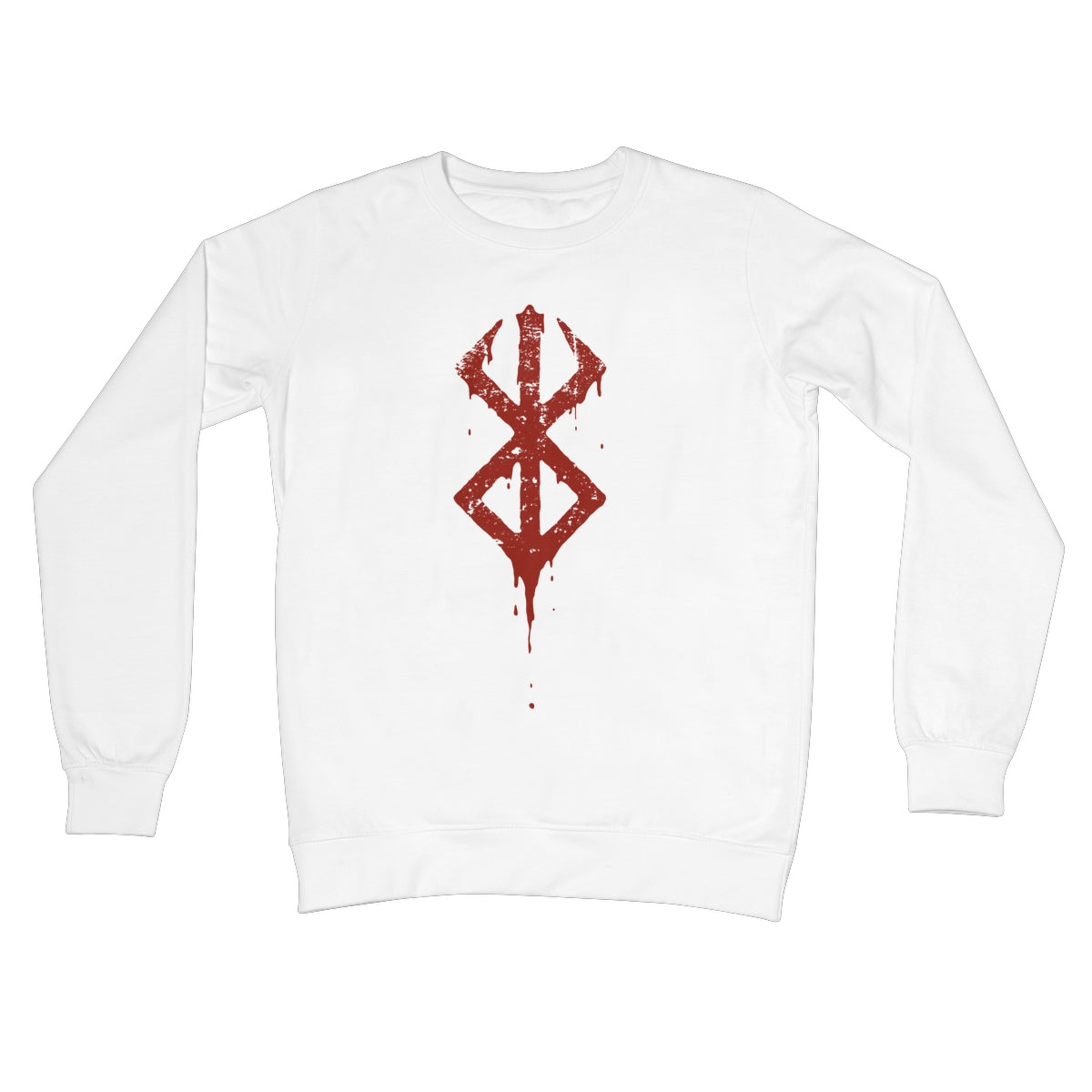 Red Blood Brand of Sacrifice - Berserk Crew Neck Sweatshirt Apparel Prodigi S Arctic White 