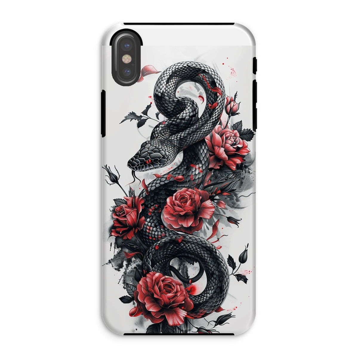 Snake & Roses  Tough Phone Case Phone & Tablet Cases Prodigi iPhone XS Gloss 