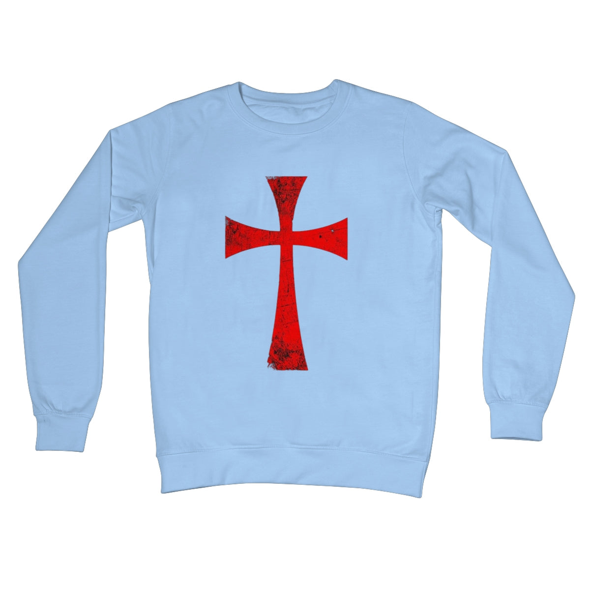 Christ Crusader Cross Crew Neck Sweatshirt Apparel Prodigi S Sky Blue