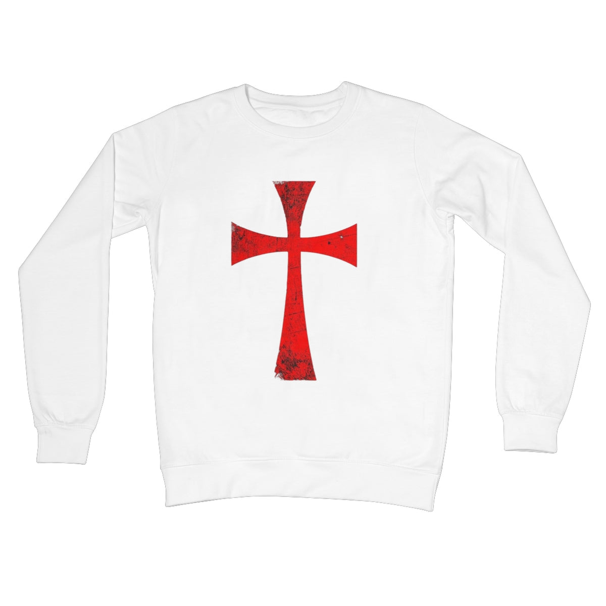 Christ Crusader Cross Crew Neck Sweatshirt Apparel Prodigi S Arctic White