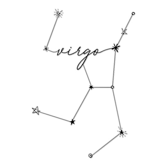 Virgo Constellation Temporary Tattoo Tattoos Prodigi 2"x3"  