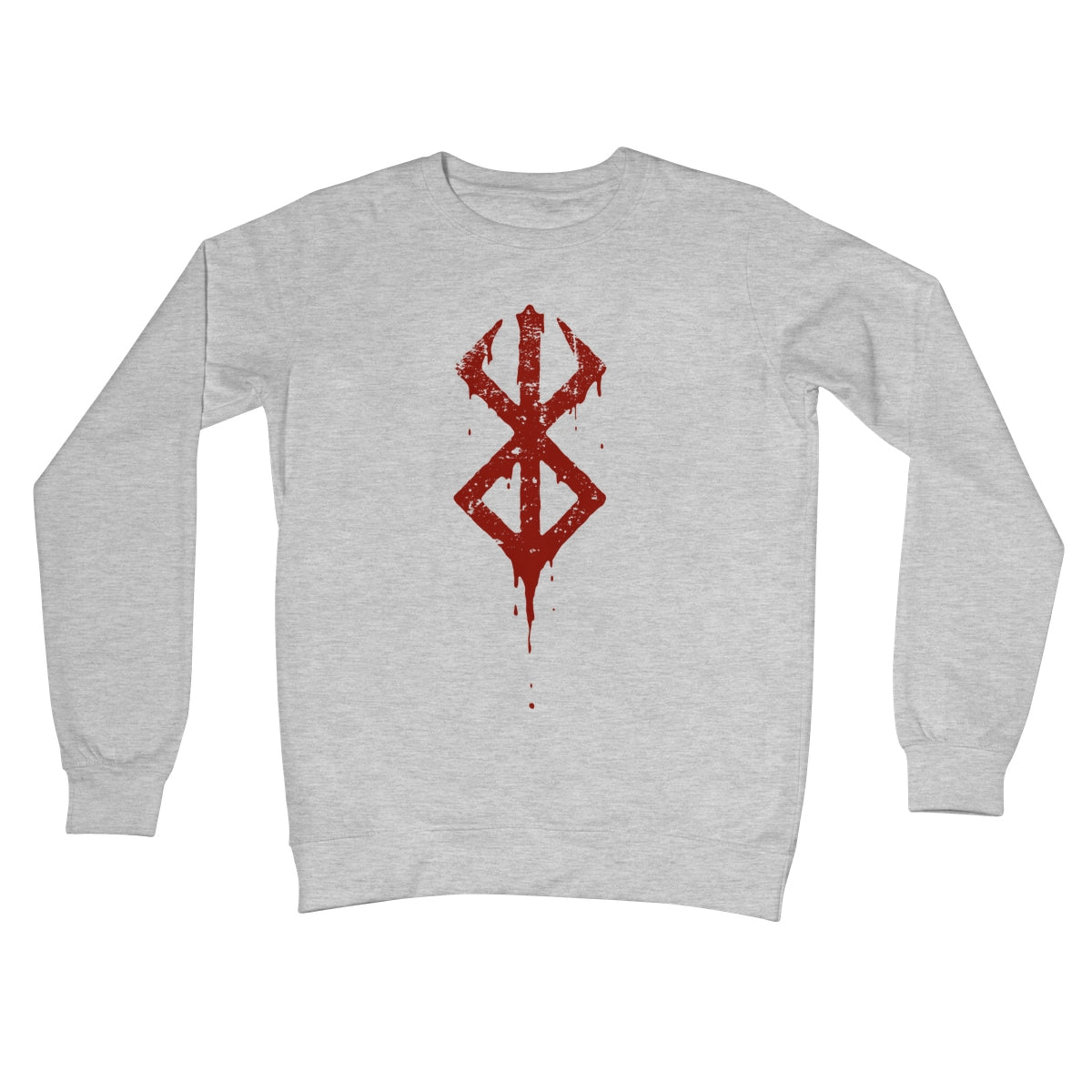 Red Blood Brand of Sacrifice - Berserk Crew Neck Sweatshirt Apparel Prodigi S Heather Grey 