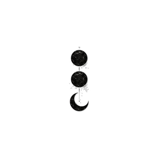 Moon Phase 2 Temporary Tattoo Tattoos Prodigi 2"x3"  