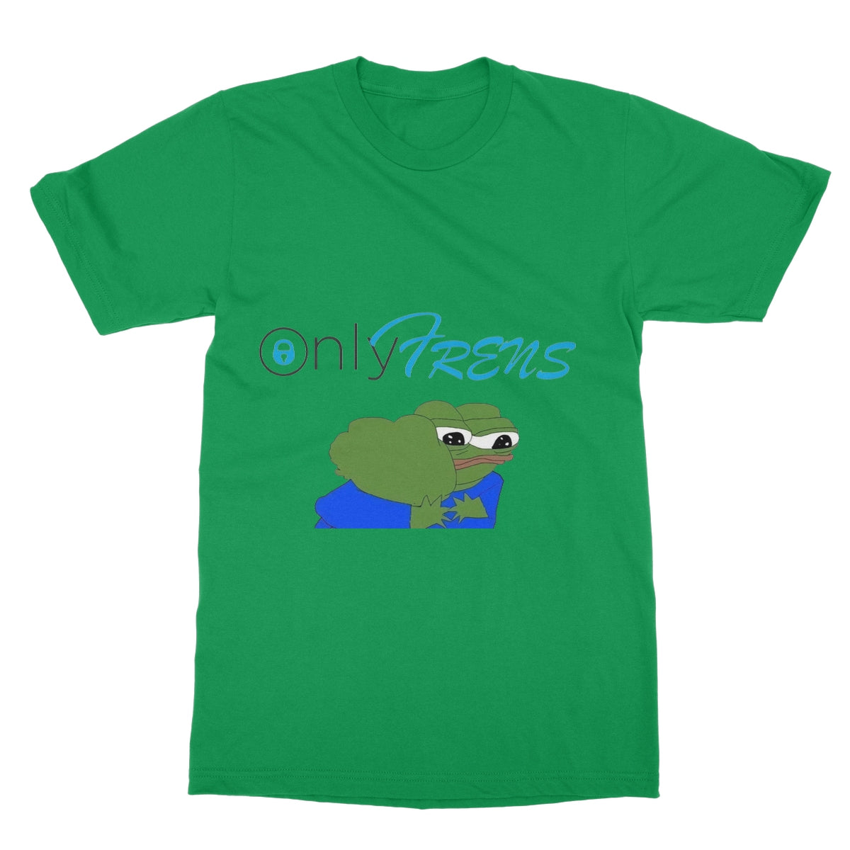 ONLY FRENS - GM PEPE FROG Softstyle T-Shirt Apparel Prodigi S Irish Green