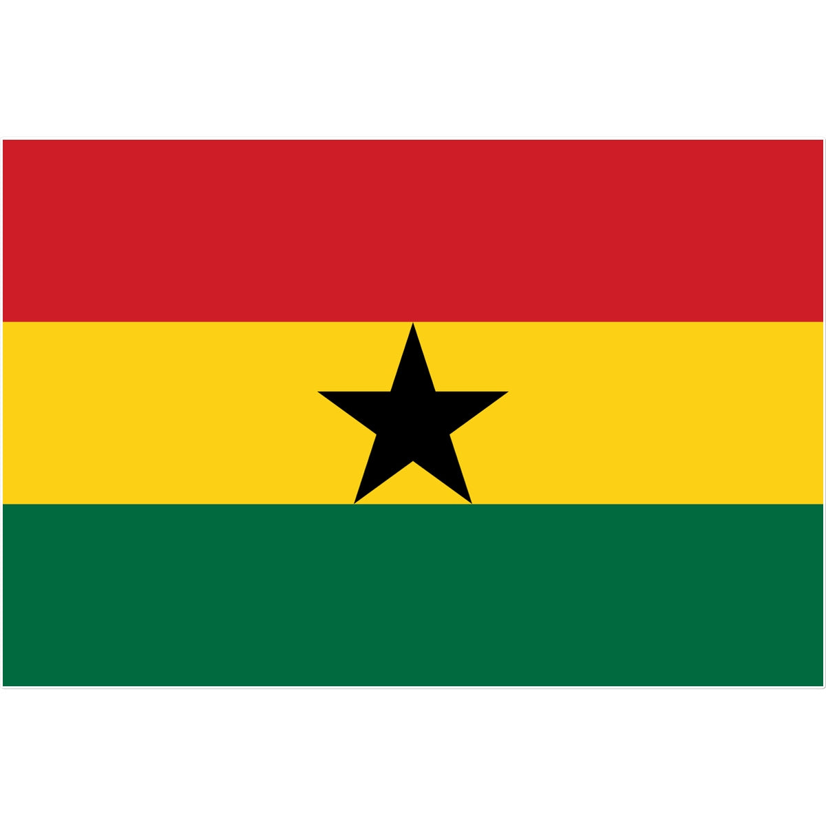 Ghana Flag Tattoo (Temporary) Tattoos Prodigi 8"x8"  