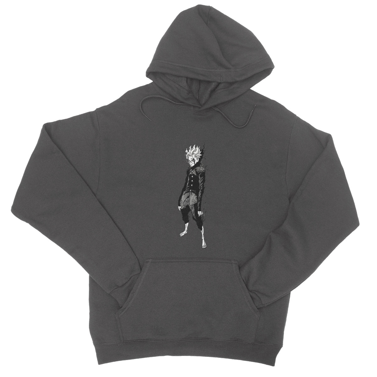 Dandadan: Turbo Granny Transformation Black & White College Hoodie Apparel Prodigi S Charcoal