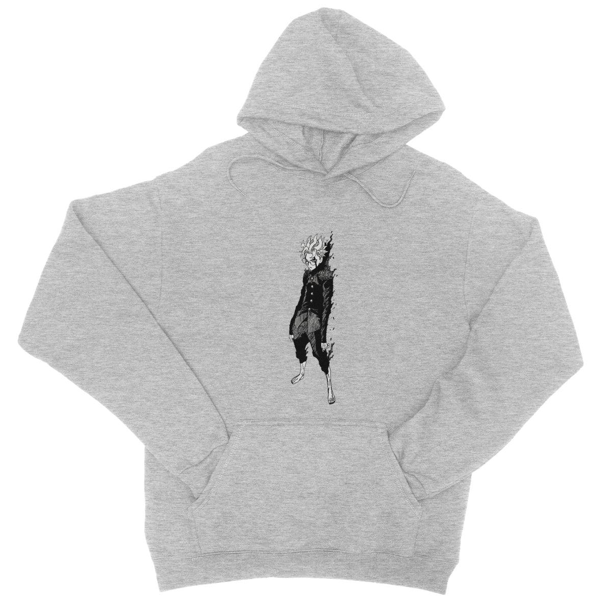 Dandadan: Turbo Granny Transformation Black & White College Hoodie Apparel Prodigi XS Heather Grey