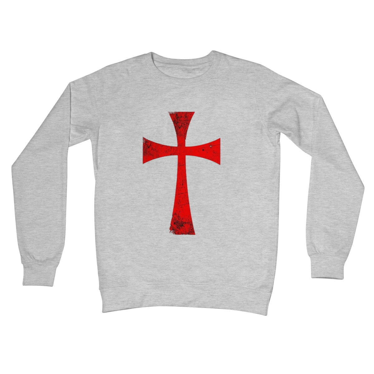 Christ Crusader Cross Crew Neck Sweatshirt Apparel Prodigi S Heather Grey